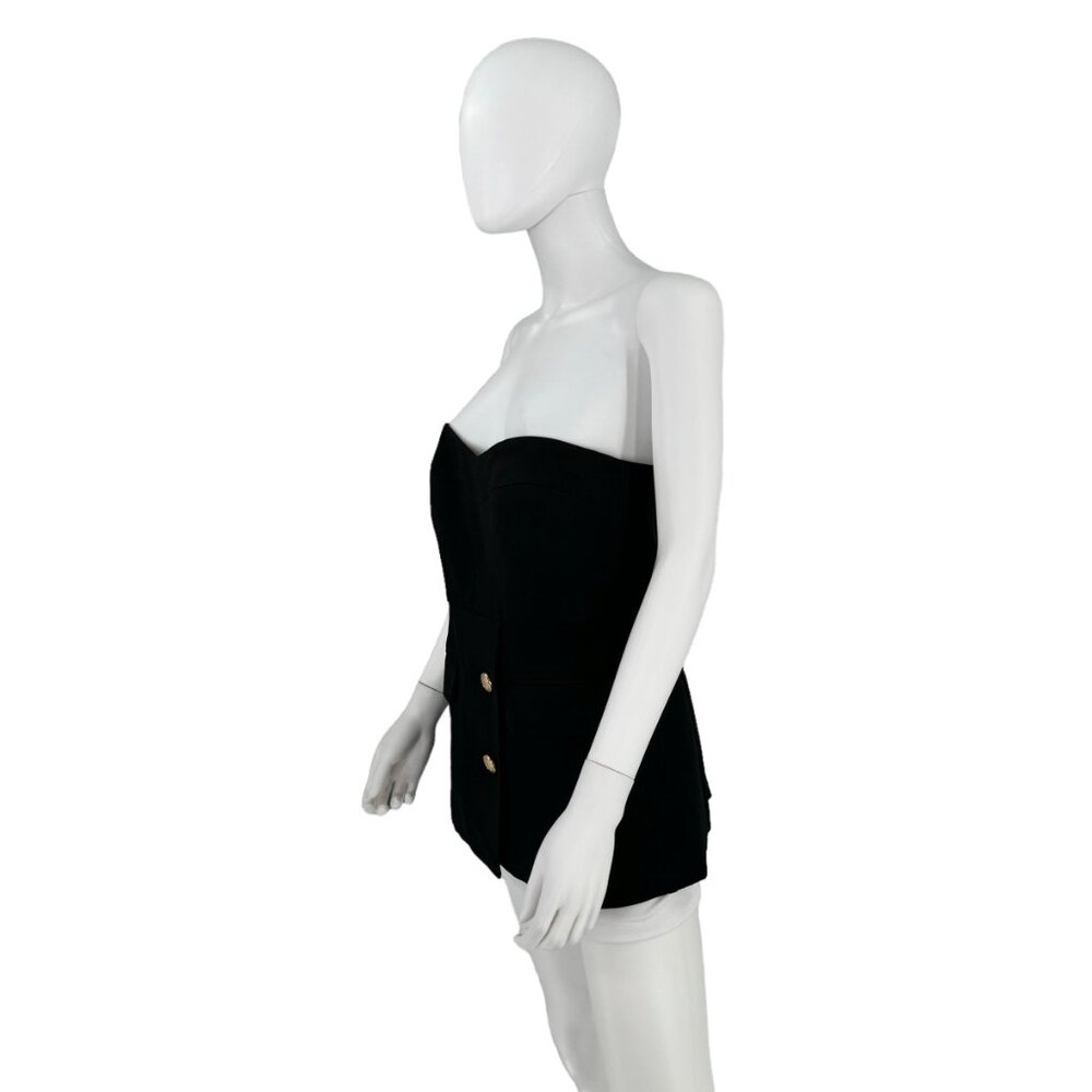 Tuckernuck NEW Black Noir Marnie Strapless Preppy Top Size Small - Picture 5 of 8